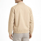 Additional view 4 of the Cream knit jacket showing the full zip and ribbed trims and construction