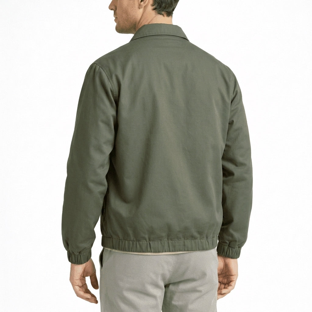 Additional view 6 of the Cream knit jacket showing the full zip and ribbed trims and construction