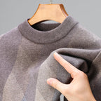 Men's Argyle Knit Sweater | Wool Blend Crew Neck Layer - image 4