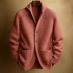 Men's Button Knit Sweater | Textured Collared Layer - image 1