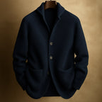 Men's Button Knit Sweater | Textured Collared Layer - image 3