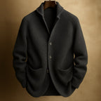 Men's Button Knit Sweater | Textured Collared Layer - image 5