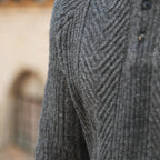 Men's Cable Knit Polo | Tailored Wool Blend Sweater - image 9