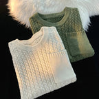 Men's Cable Knit Vest | Chunky Textured Layer With Chest Pocket - image 3