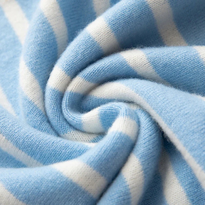 Men's Cashmere Blend Stripe Sweater | Soft Crew Neck Knit - image 5
