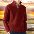 Men's Cashmere Blend Sweater | Quarter Zip Knit - image 1