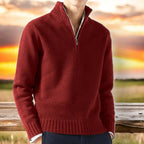 Men's Cashmere Blend Sweater | Quarter Zip Knit - image 1