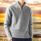 Men's Cashmere Blend Sweater | Quarter Zip Knit - image 4