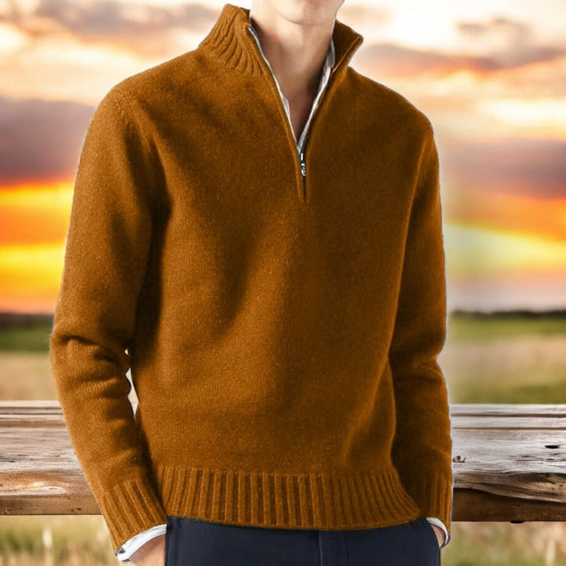 Men's Cashmere Blend Sweater | Quarter Zip Knit - image 6