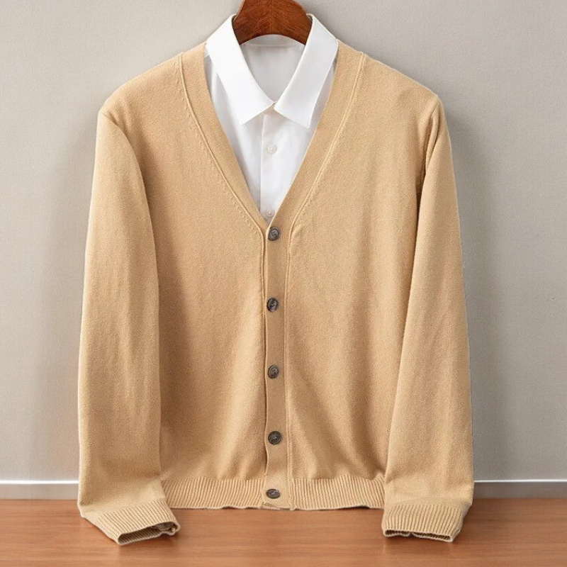Men's Cashmere Cardigan | V Neck Button Front Layer - image 1