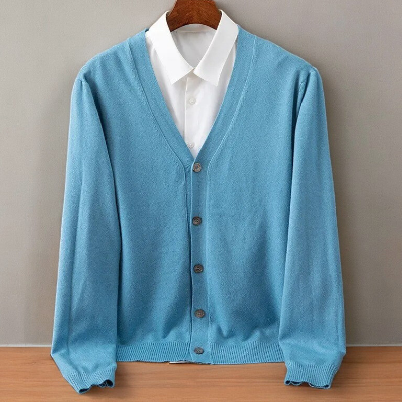 Men's Cashmere Cardigan | V Neck Button Front Layer - image 2