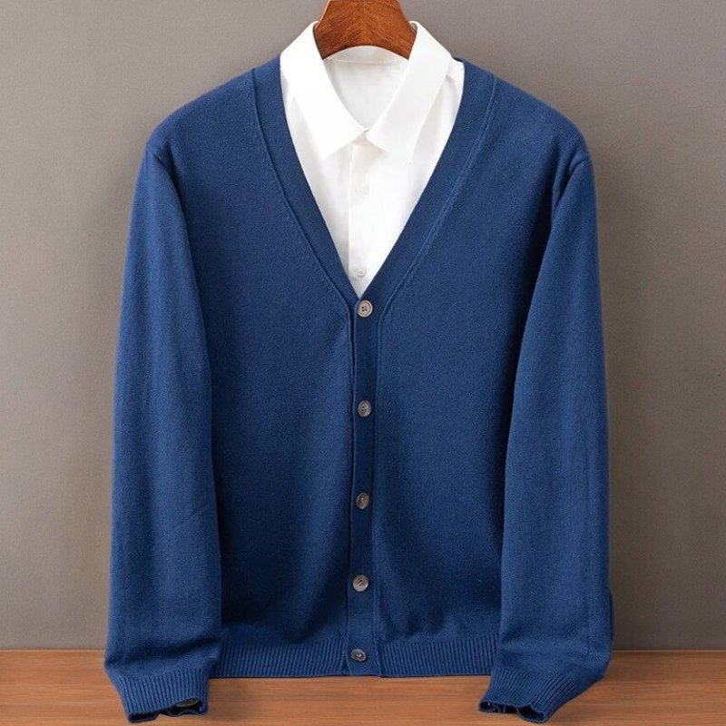 Men's Cashmere Cardigan | V Neck Button Front Layer - image 3