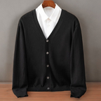 Men's Cashmere Cardigan | V Neck Button Front Layer - image 4