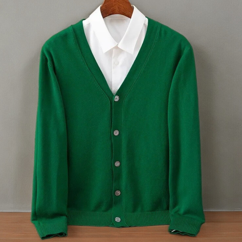 Men's Cashmere Cardigan | V Neck Button Front Layer - image 5