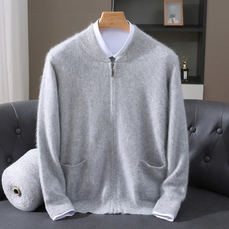 Men's Cashmere Zip Cardigan | Structured Collar Winter Layer - image 3