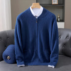 Men's Cashmere Zip Cardigan | Structured Collar Winter Layer - image 4