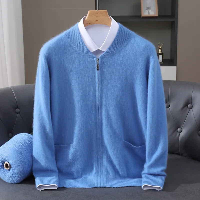 Men's Cashmere Zip Cardigan | Structured Collar Winter Layer - image 5