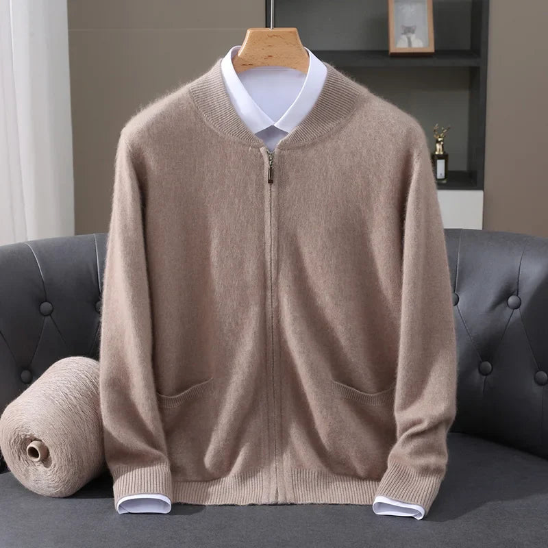 Men's Cashmere Zip Cardigan | Structured Collar Winter Layer - image 6