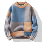 Men's Color Block Sweater | Geometric Knit Layer - image 1