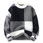 Men's Color Block Sweater | Geometric Knit Layer - image 2