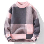 Men's Color Block Sweater | Geometric Knit Layer - image 4