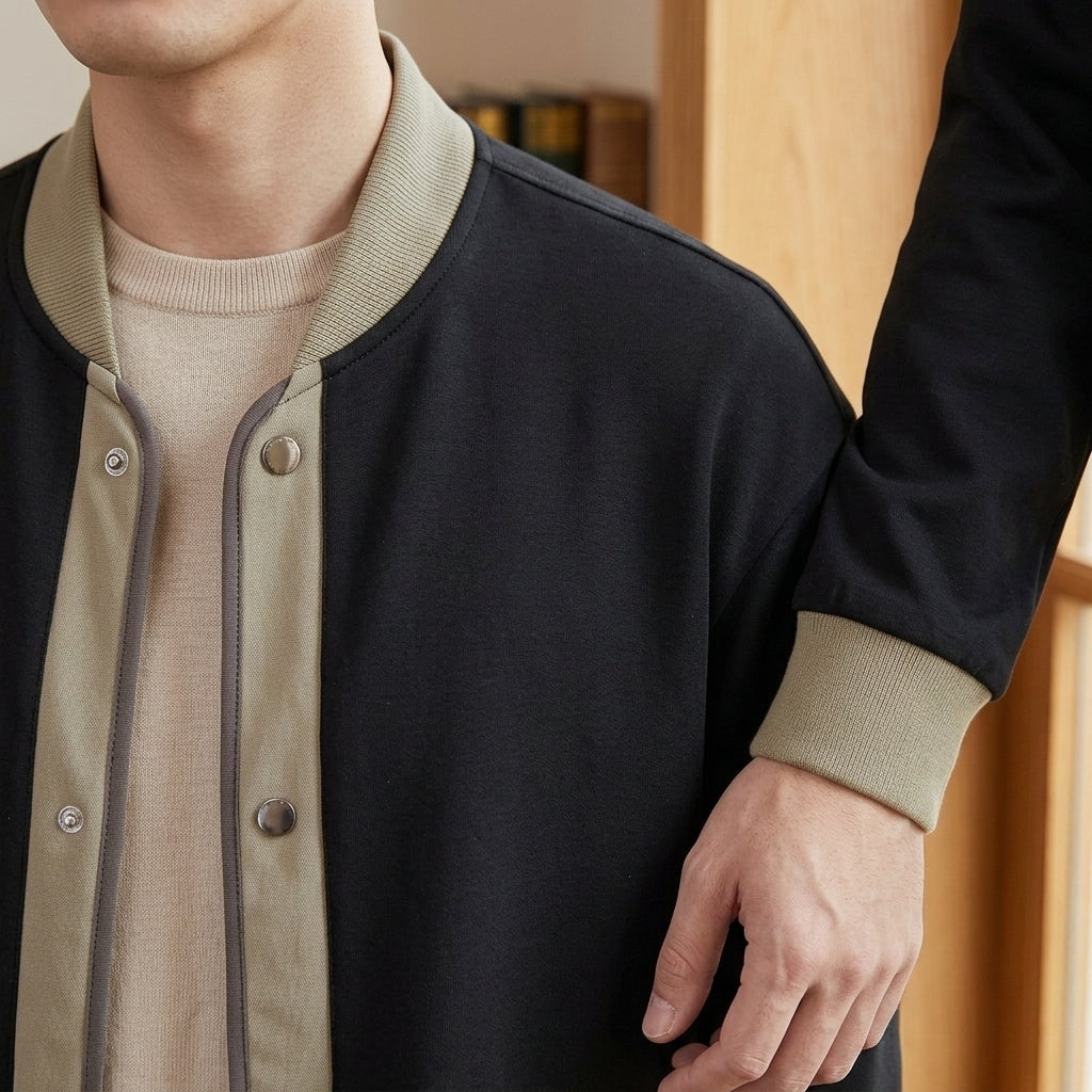 Contrast Jacket additional view 4 showing the contrast-trimmed pockets and layered closure