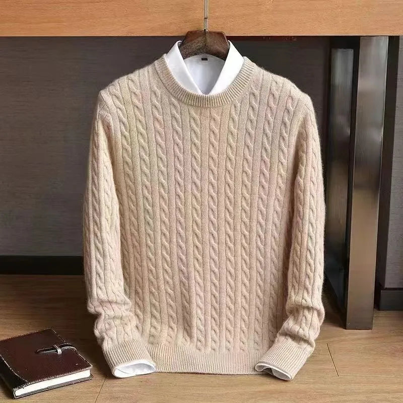 Men's Cotton Cable Sweater | Dense Soft Breathable Knit - image 2