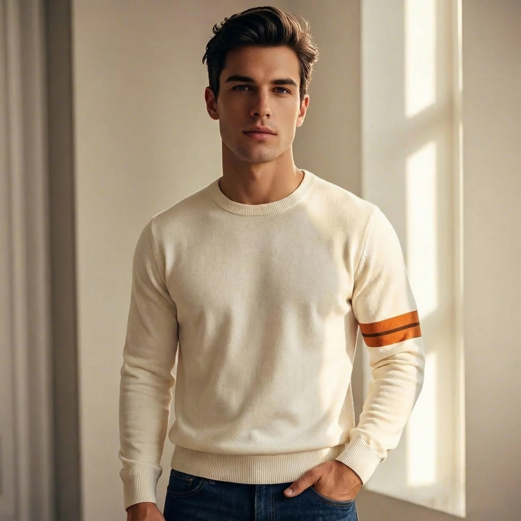Men's Cotton Sweater | Lightweight Refined Everyday Knit - image 1