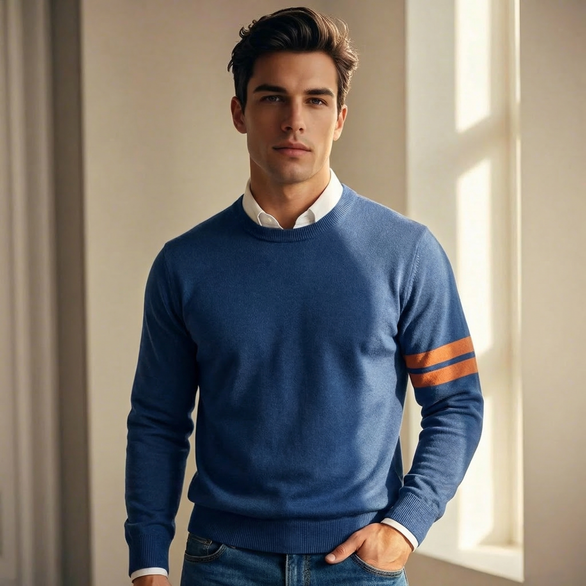 Men's Cotton Sweater | Lightweight Refined Everyday Knit - image 2