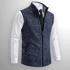Men's Full Zip Gilet | Fold Down Collar Knit - image 7