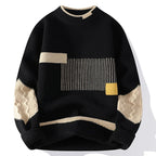 Men's Geometric Panel Sweater | Heavyweight Cotton Rib Knit - image 3