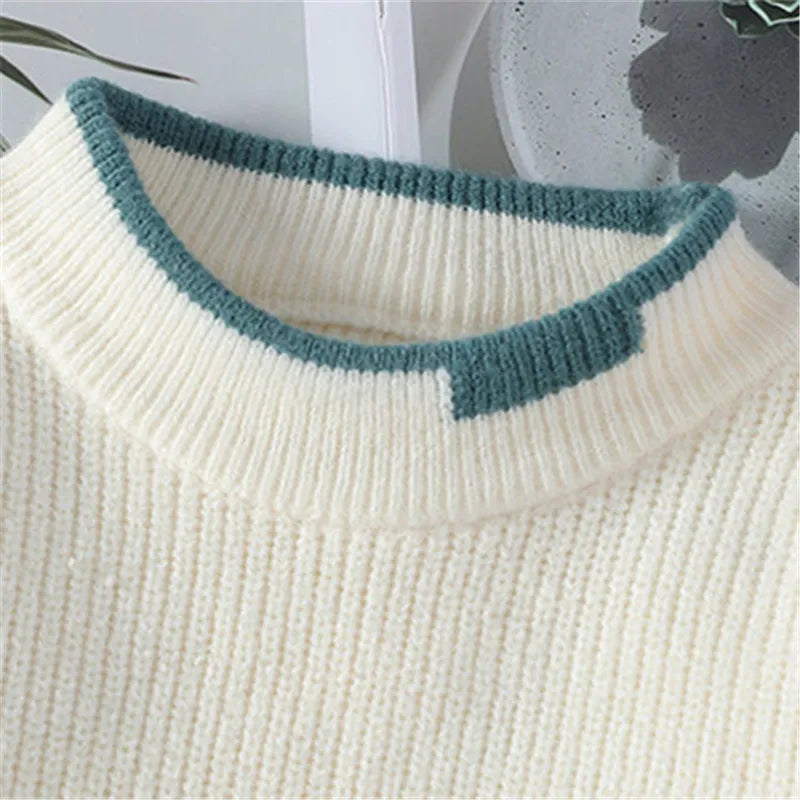 Men's Geometric Panel Sweater | Heavyweight Cotton Rib Knit - image 4
