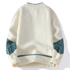 Men's Geometric Panel Sweater | Heavyweight Cotton Rib Knit - image 5