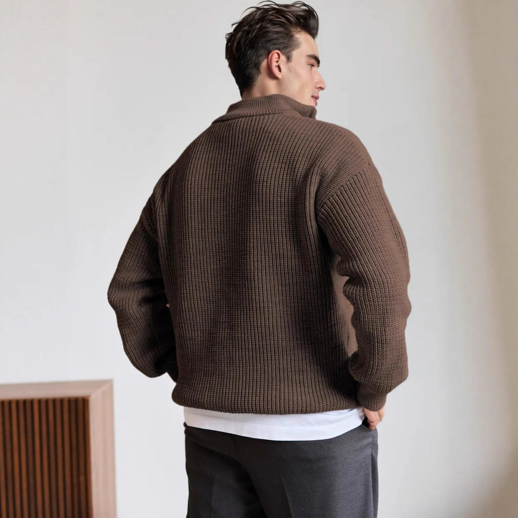 Men's Half Zip Sweater | Ribbed Heavyweight Knit - image 2