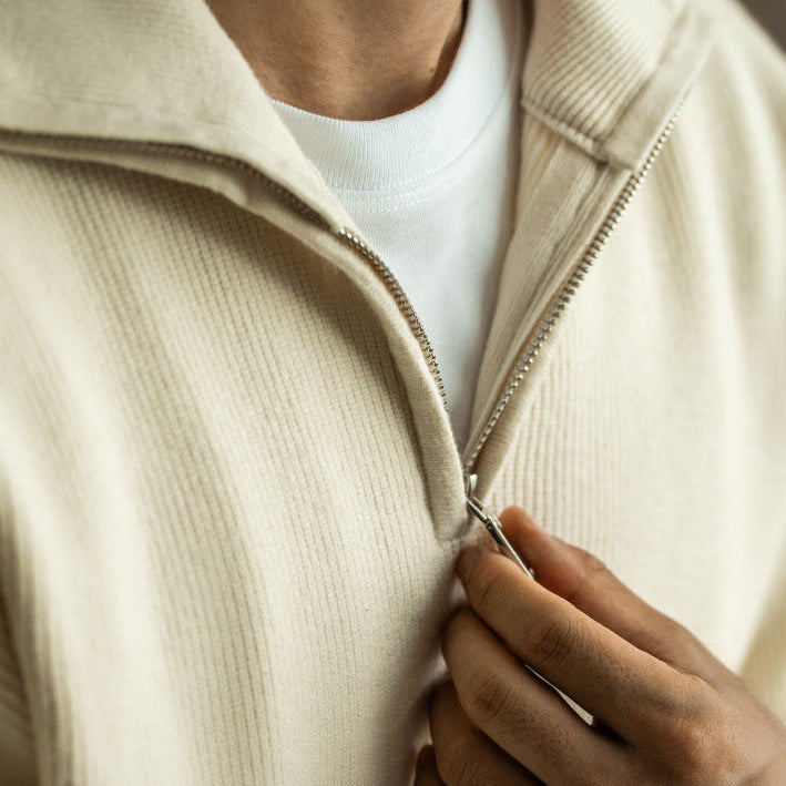 Men's Half Zip Sweater | Ribbed Heavyweight Knit - image 4