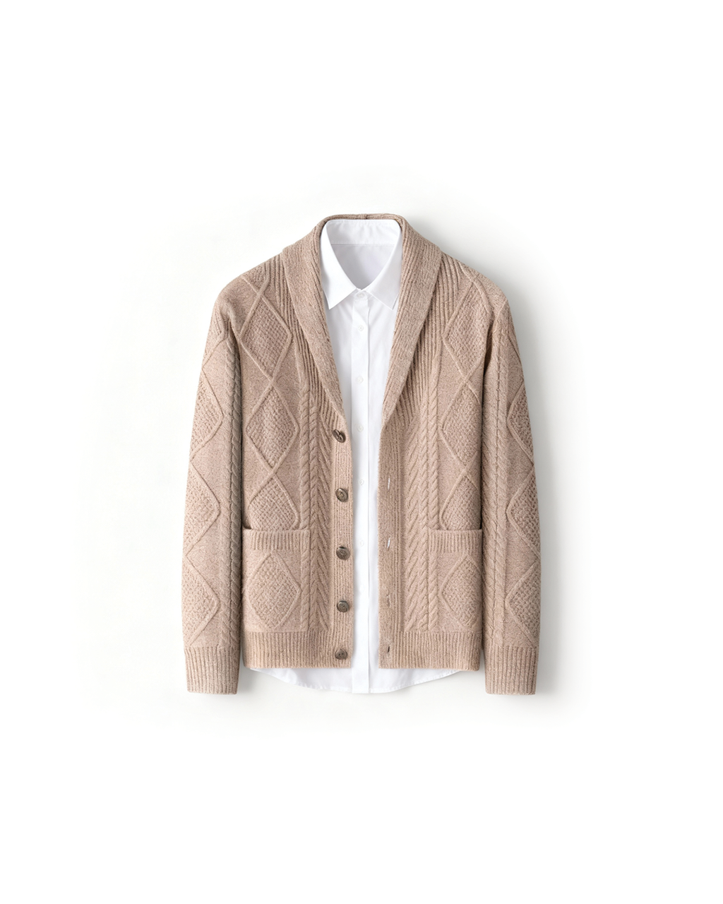 Men's Knitted Wool Cardigan | Soft Structured Button Front Layer - image 1