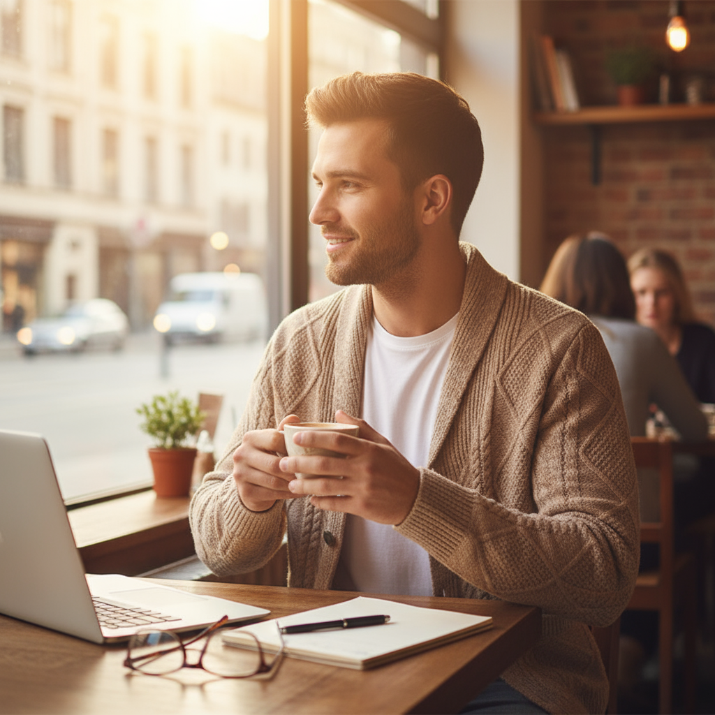 Men's Knitted Wool Cardigan | Soft Structured Button Front Layer - image 10