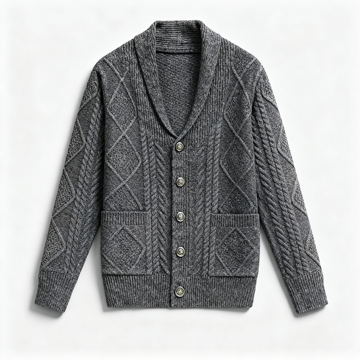 Men's Knitted Wool Cardigan | Soft Structured Button Front Layer - image 14