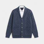 Men's Knitted Wool Cardigan | Soft Structured Button Front Layer - image 15