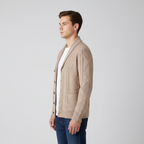 Men's Knitted Wool Cardigan | Soft Structured Button Front Layer - image 6
