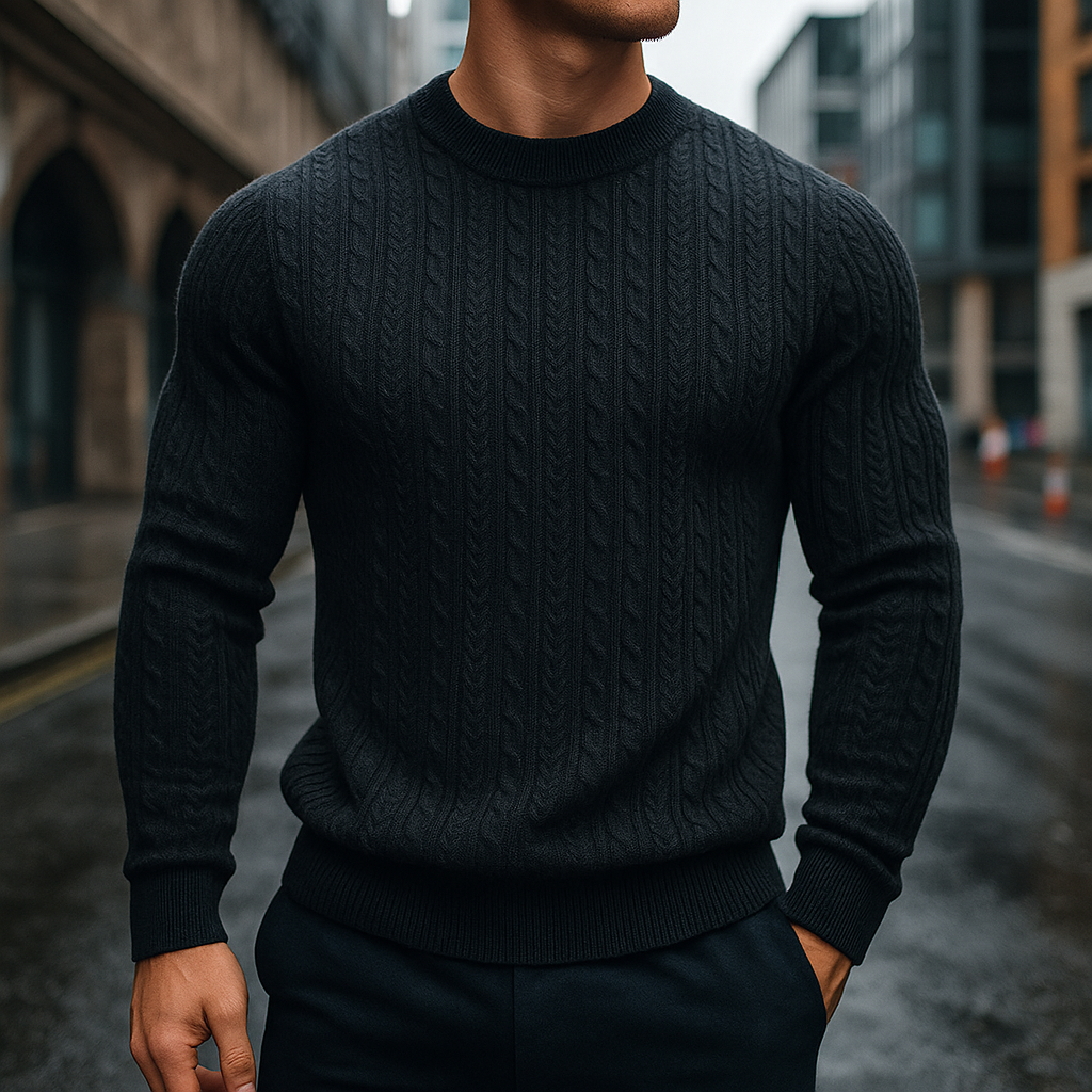 Men's Knitted Wool Sweater | Structured Soft Knit - image 3