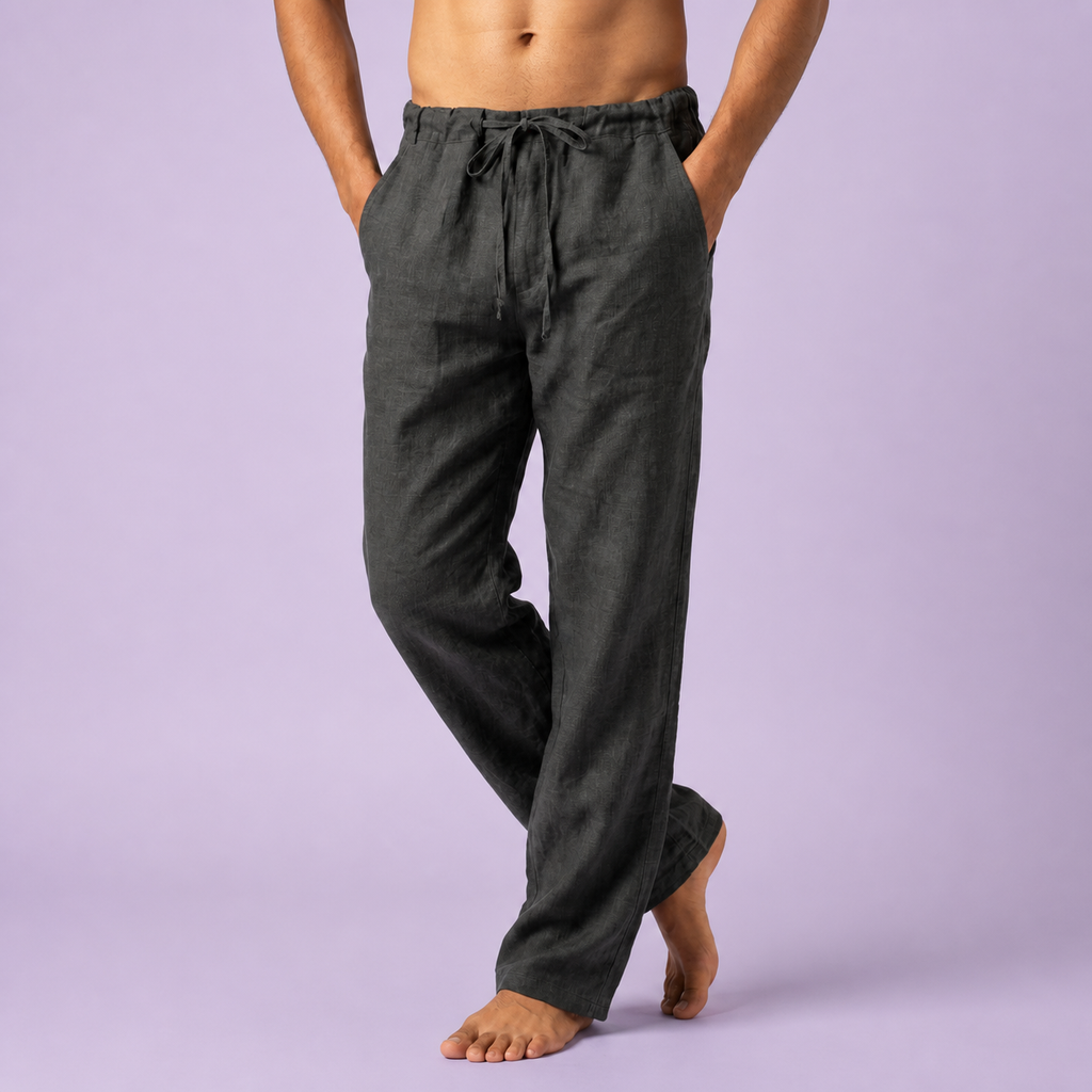 Dark gray drawstring trousers