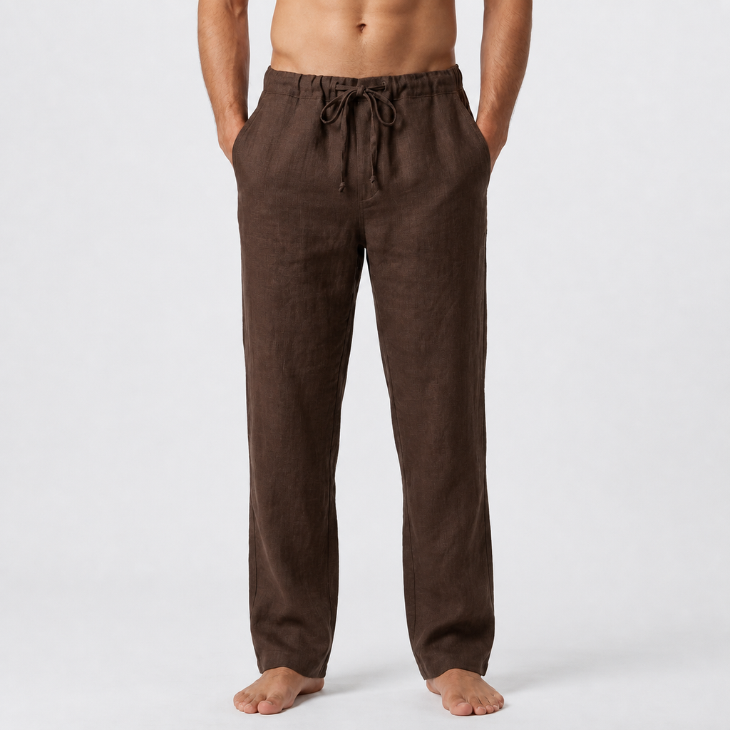 Brown drawstring trousers