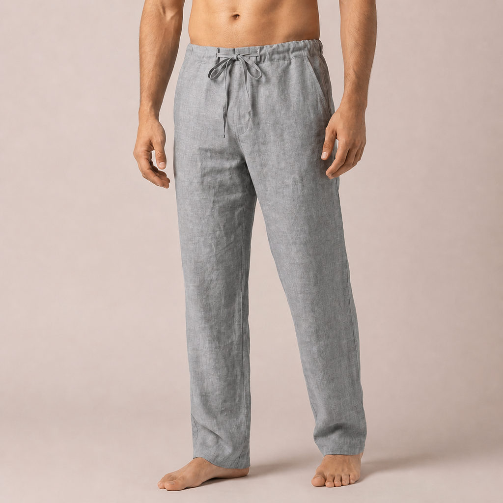 Light gray drawstring trousers