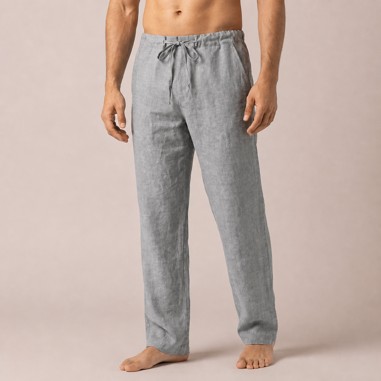 Light gray drawstring trousers