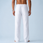 White drawstring trousers BACK VIEW