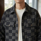 Denim Jacket additional view 4 showing the tonal patchwork texture and flap chest pockets