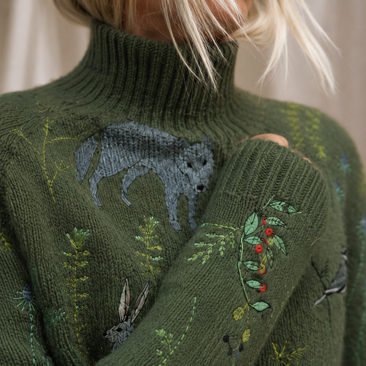 Men's Patterned Turtleneck Sweater | Relaxed Textured Knit - image 3