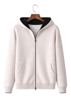 Men's Reversible Wool Zip Hoodie | Two Way Layer With Pockets - image 1