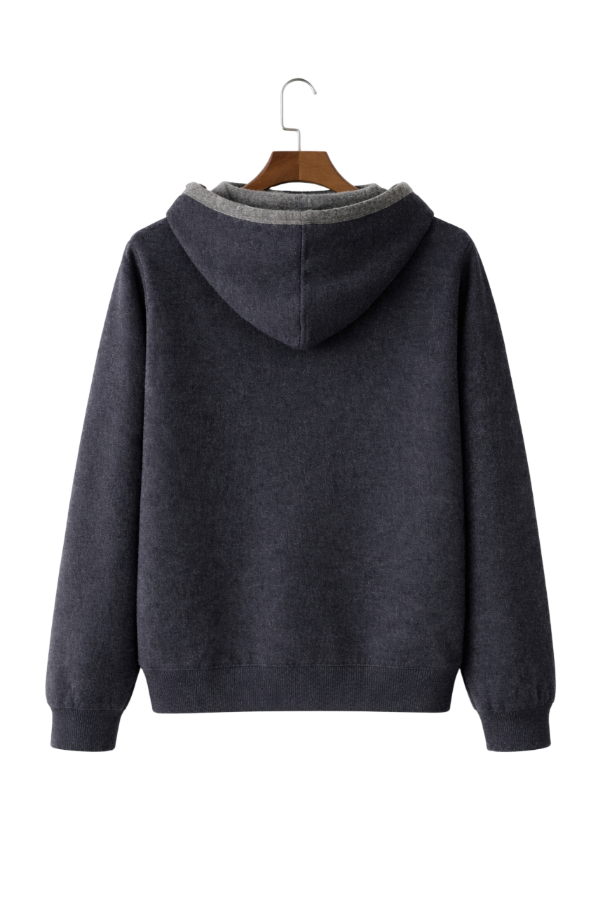 Men's Reversible Wool Zip Hoodie | Two Way Layer With Pockets - image 11